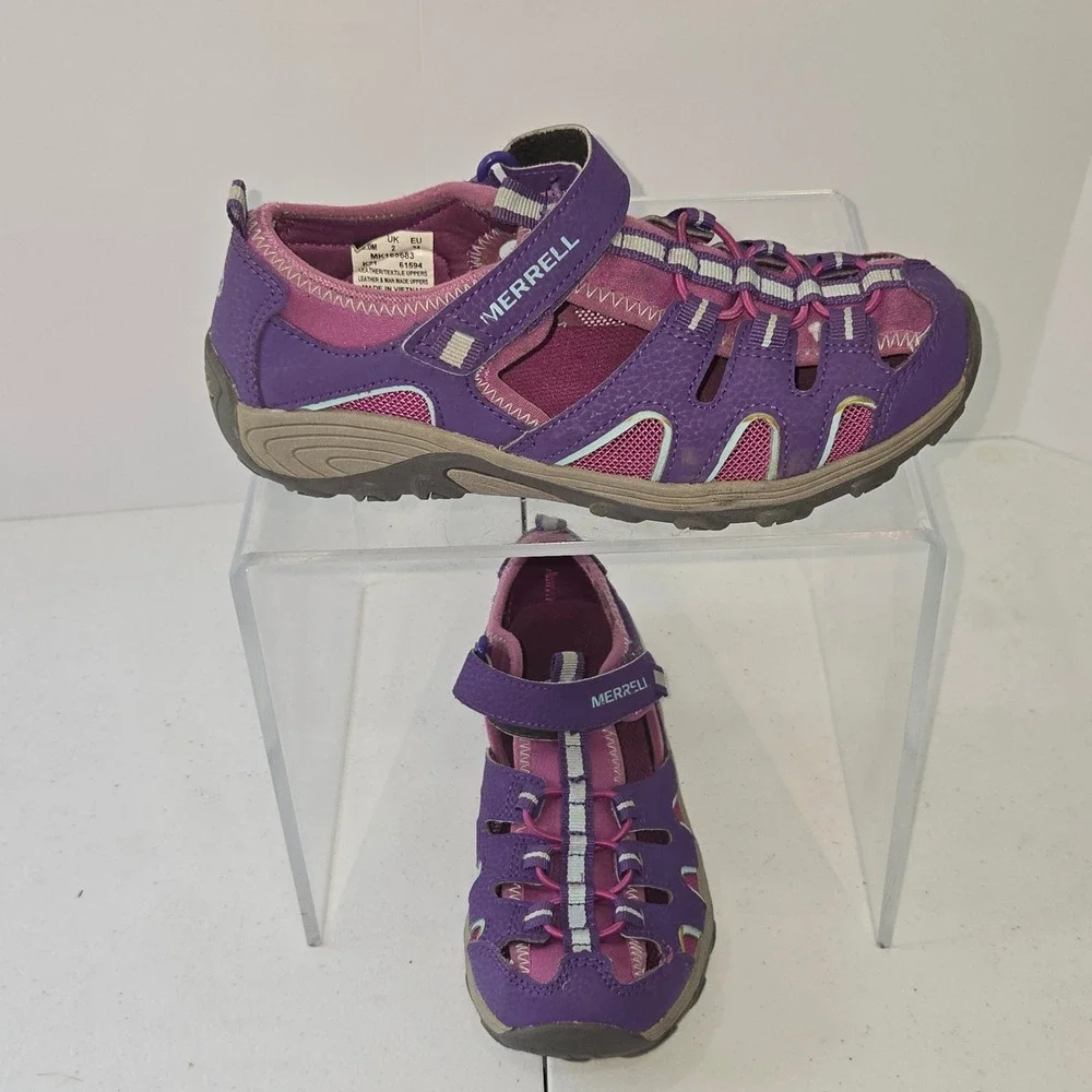 Merrell Kids Hydro Choprock Sandal Purple Leather Hiking Shoe MK165683 Size 3M